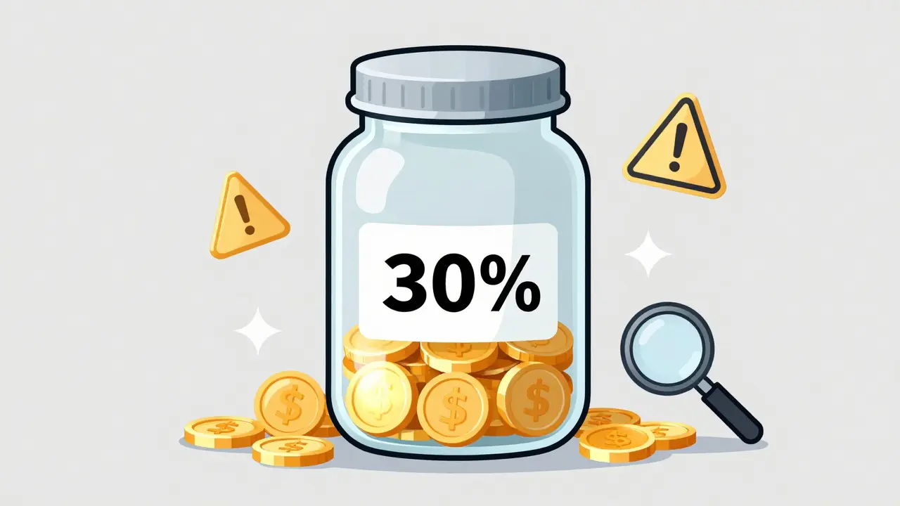 Glass jar showing partial token supply to explain distribution metrics.