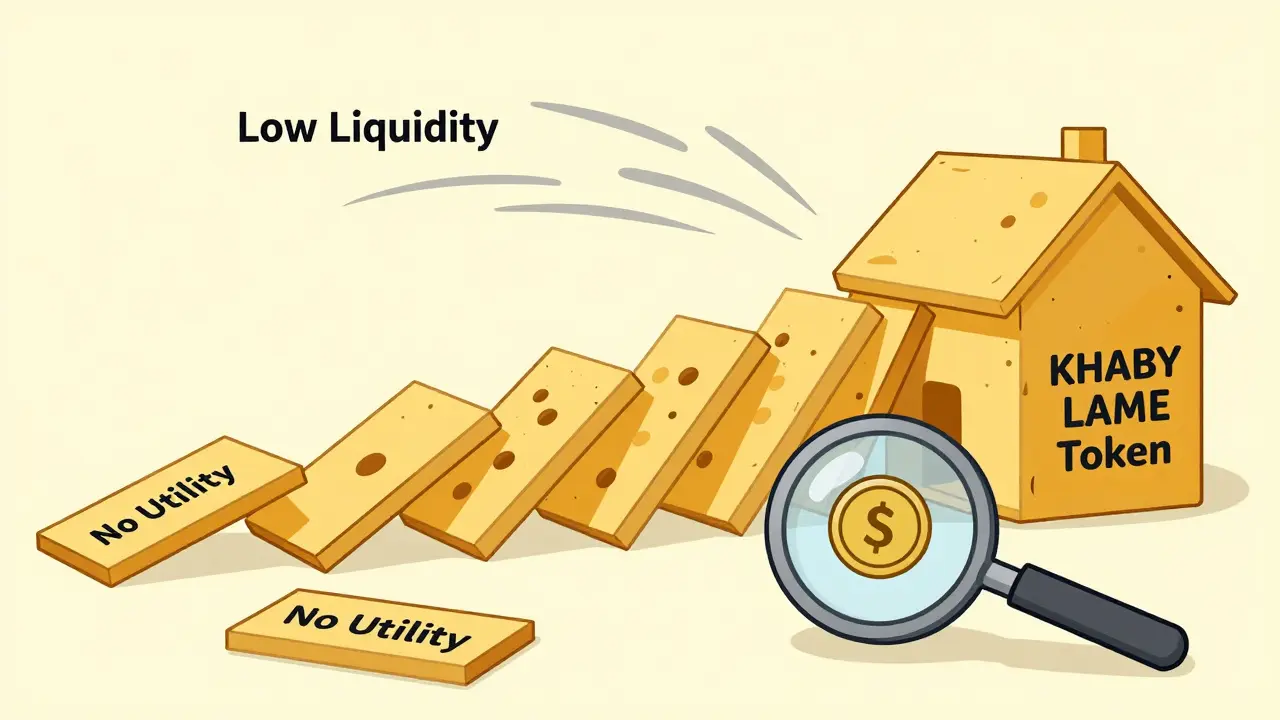 House of cards collapsing under low liquidity wind for memecoin