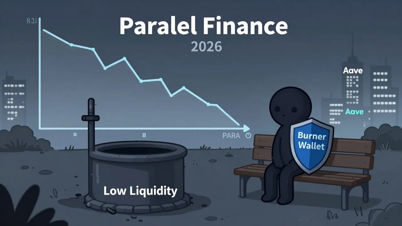 Cartoon of lonely user at low-liquidity Parallel Finance