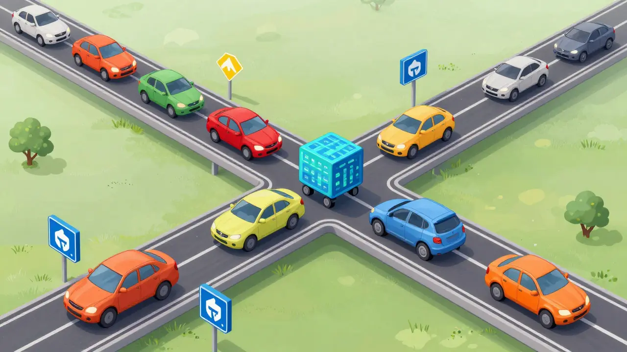 Cartoon illustrating TON blockchain dynamic sharding