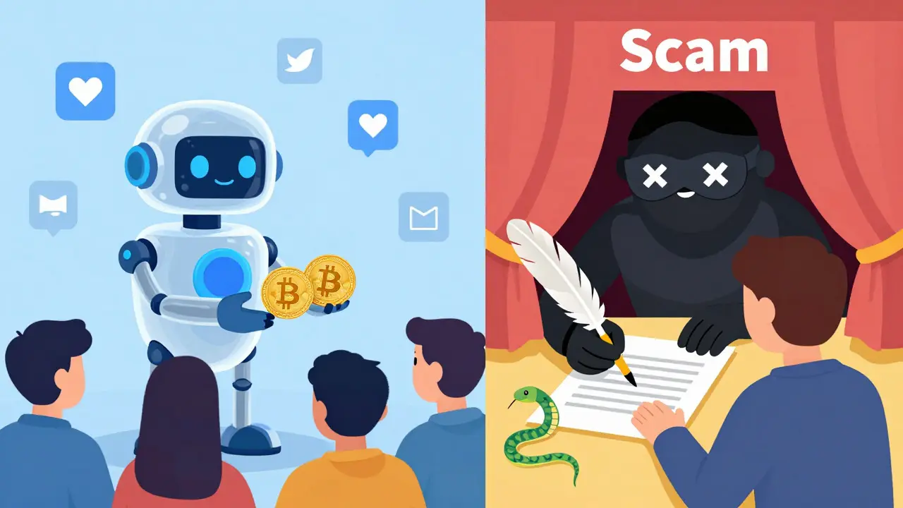 Comparison of legitimate crypto rewards versus scam tactics