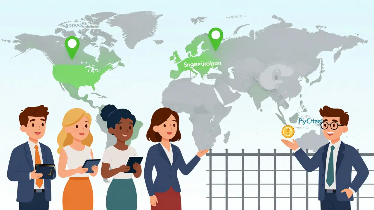 Map showing global access to APOon tokens with US regulatory barriers