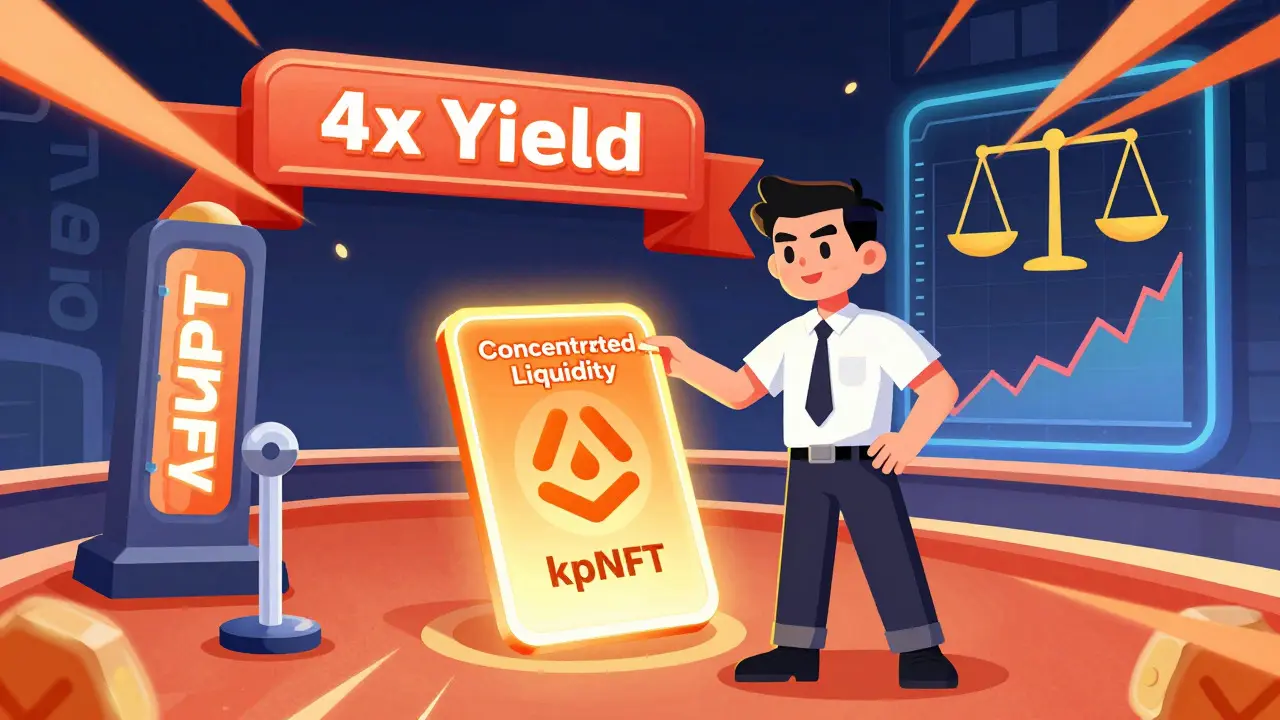 Trader managing concentrated liquidity risks for high yield NFT rewards