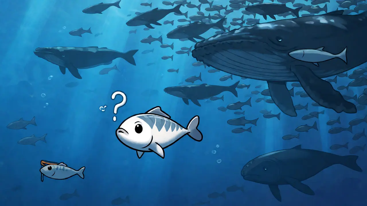 Lonely fish in empty ocean representing low liquidity