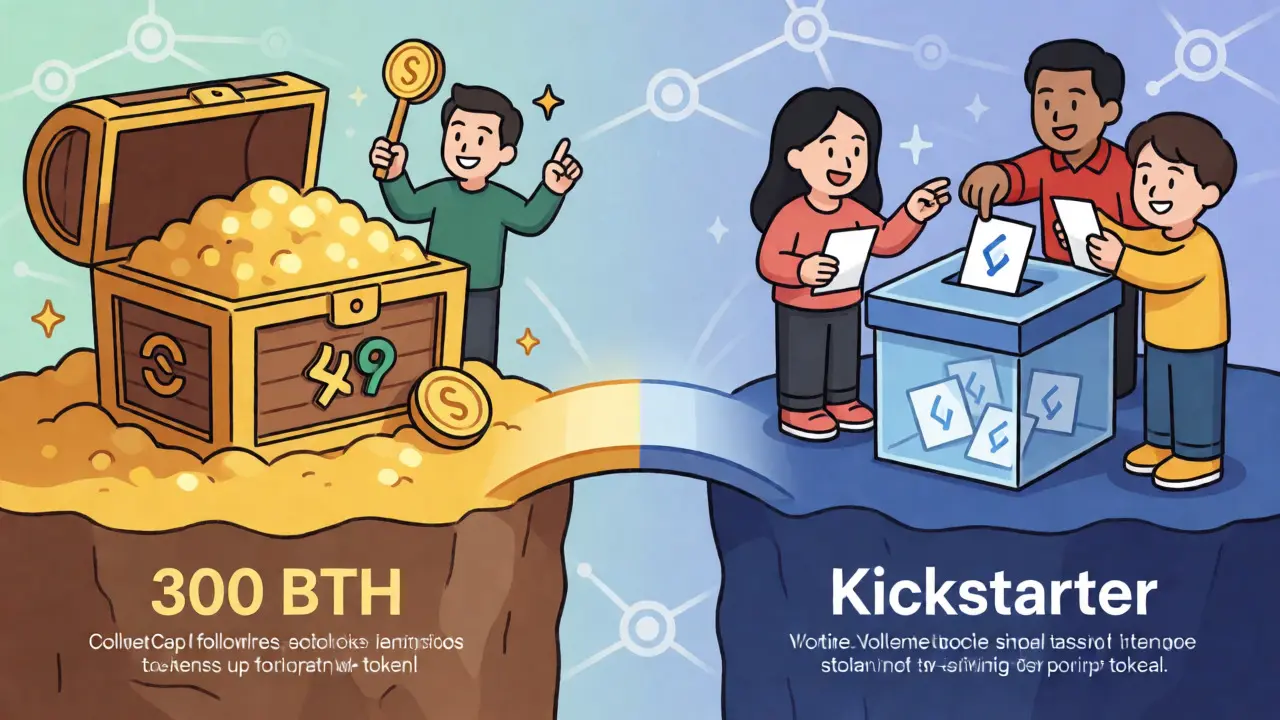 Split scene showing task-based and voting-based airdrop campaigns in cartoon style.