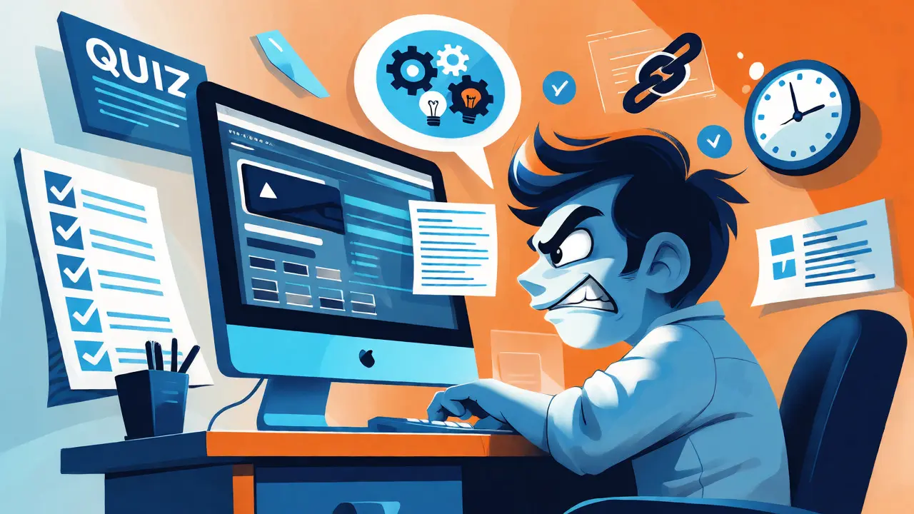 Stressed cartoon user managing wallet setup and quiz for Solar airdrop