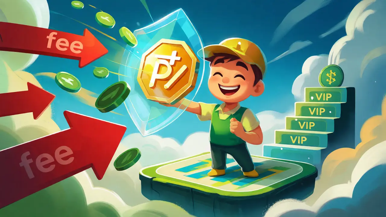 Trader using PT token to reduce fees and stack VIP benefits